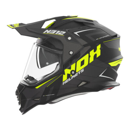 Kaciga NOX Enduro sa vizirom N312 VAPOR mat crno žuta M