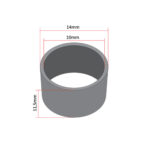 Čaura poluge zadnjeg nosača pakni Tomos APN T14 T15 fi 10x14x11,5 mm - Slika 3