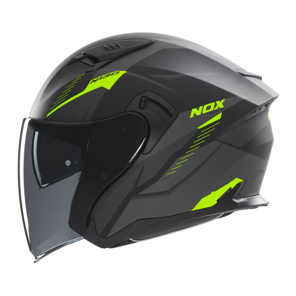 Kaciga NOX Jet N130 MYST mat crno žuta M