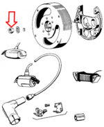 Matica magneta i kvačila A35, A5 Tomos M10x1 mm - Slika 2