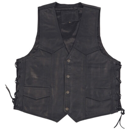 Prsluk crni kožni MODEKA 60 / 4XL