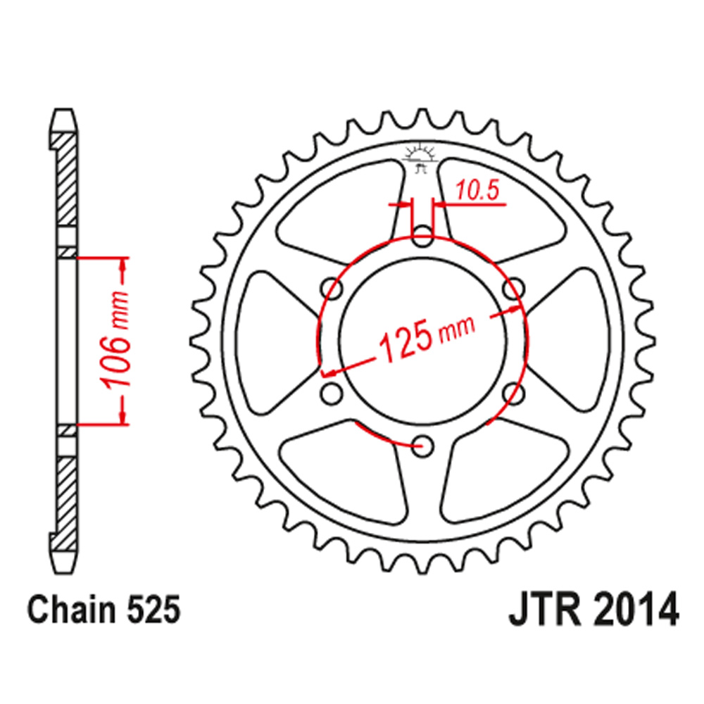 Lančanik zadnji JT JTR2014-50 (525) 50 zuba