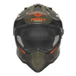 Kaciga NOX Enduro sa vizirom N312 VAPOR KHAKI mat zeleno narandžasta L - Slika 2