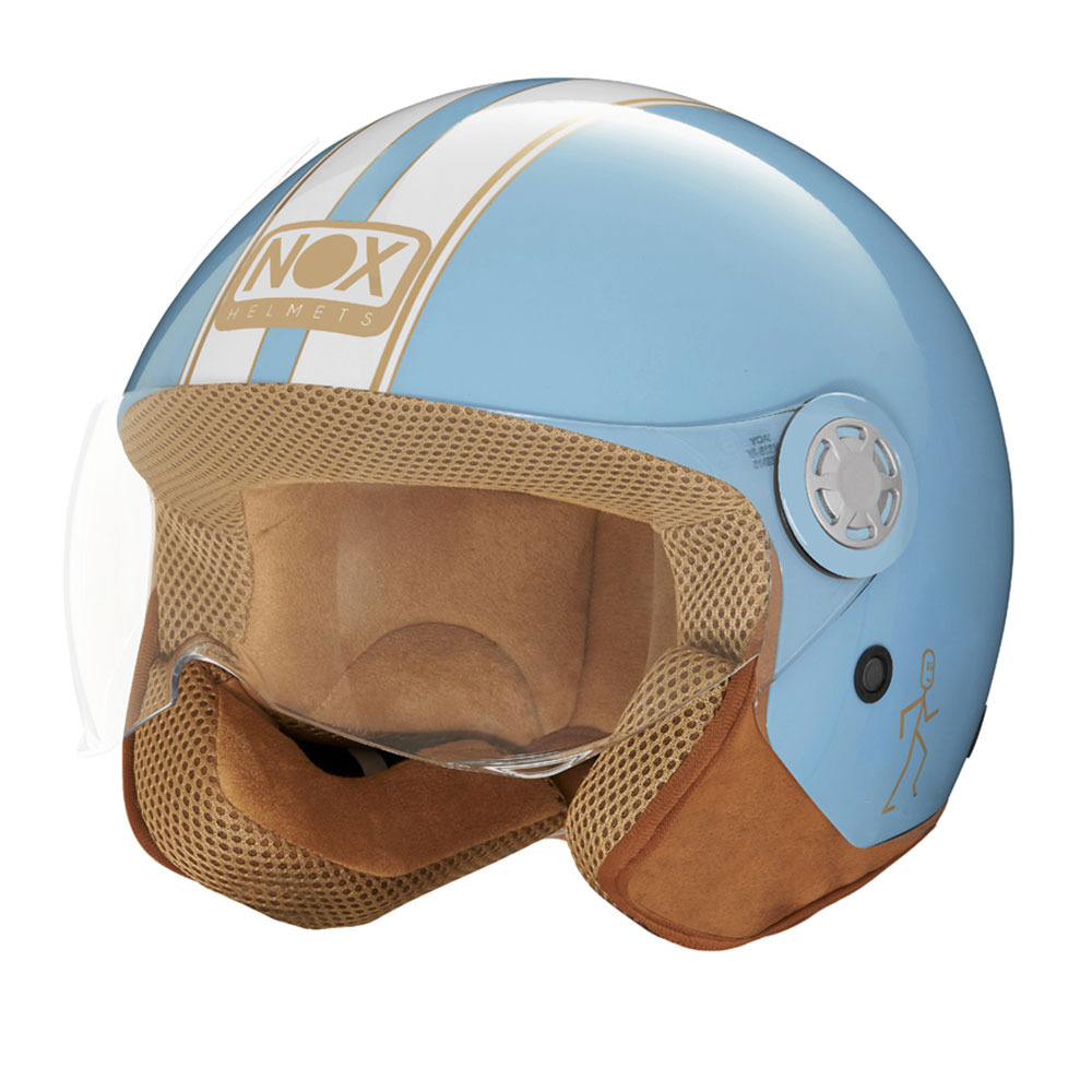 Kaciga NOX Jet N210 pastelno plava L