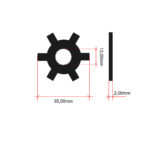 Podloška ventilatora varijatora zvezdasta Minarelli 50cc fi 13mm RMS - Slika 2