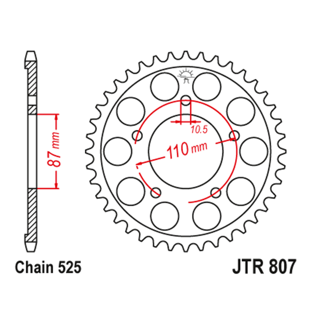 Lančanik zadnji JT JTR807-48-50-29008 (525) 48 zuba