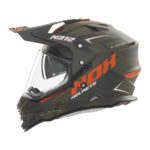 Kaciga NOX Enduro sa vizirom N312 VAPOR KHAKI mat zeleno narandžasta L