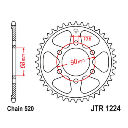 Lančanik zadnji JT JTR1317-40 (525) 40 zuba