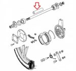 Čaura odstojnik točka Tomos A3 A35 fi 13,5x17,2x64 mm zadnji liveni - Slika 2