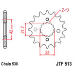 Lančanik prednji JT JTF513-16RB (530) 16 zuba