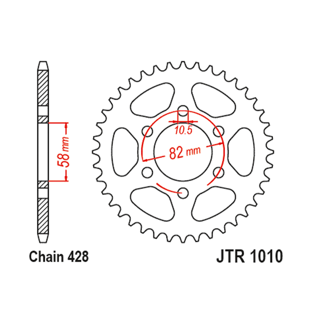 Lančanik zadnji JT JTR1010-43 (428) 43 zuba