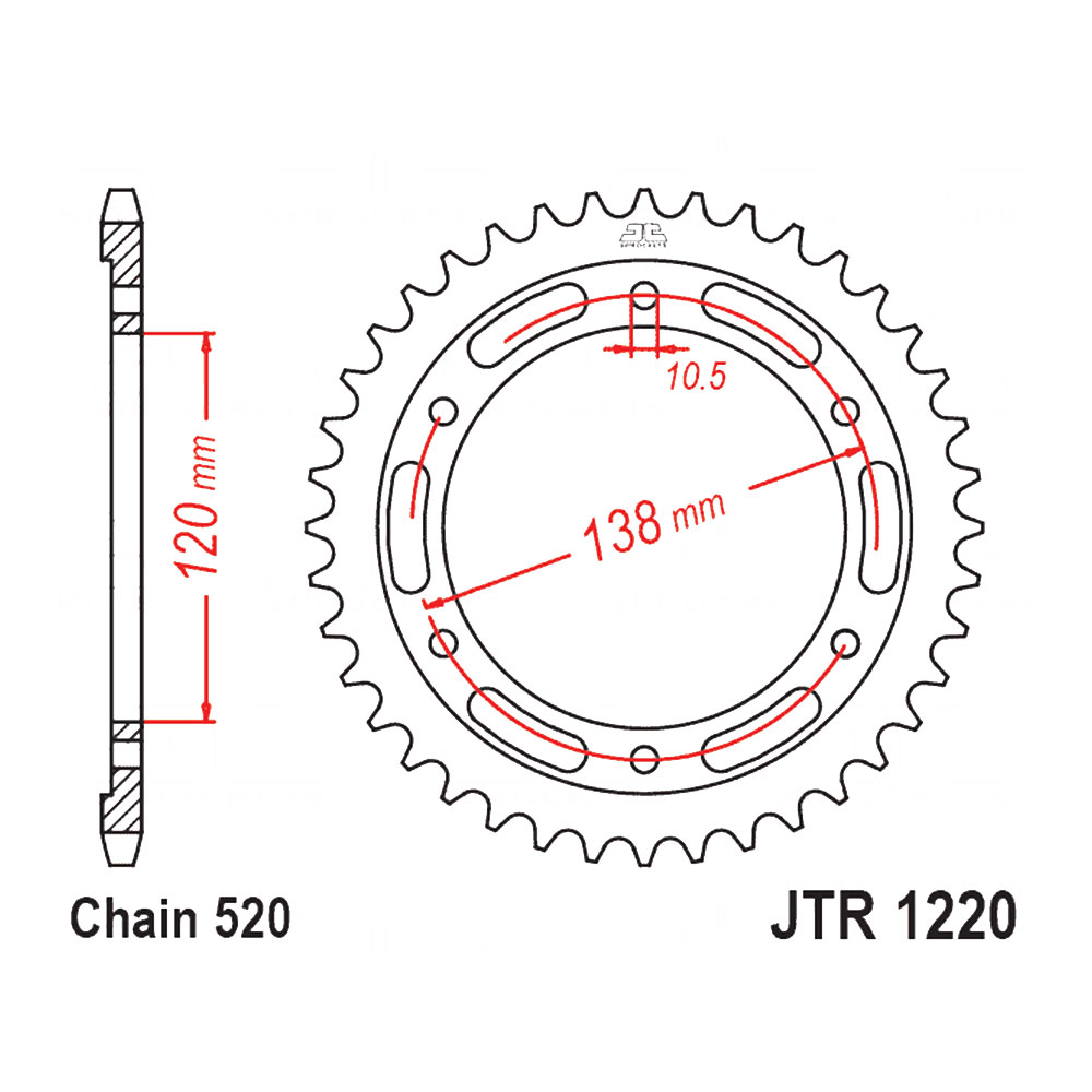 Lančanik zadnji JT JTR1220-38 (520) 38 zuba