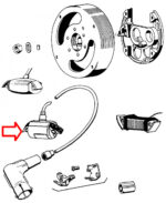 Bobina Tomos 6V crno Bosch paljenje Hidria or - Slika 3