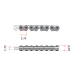Lanac bregaste osovine DID SCR0404-102L linka - Slika 2