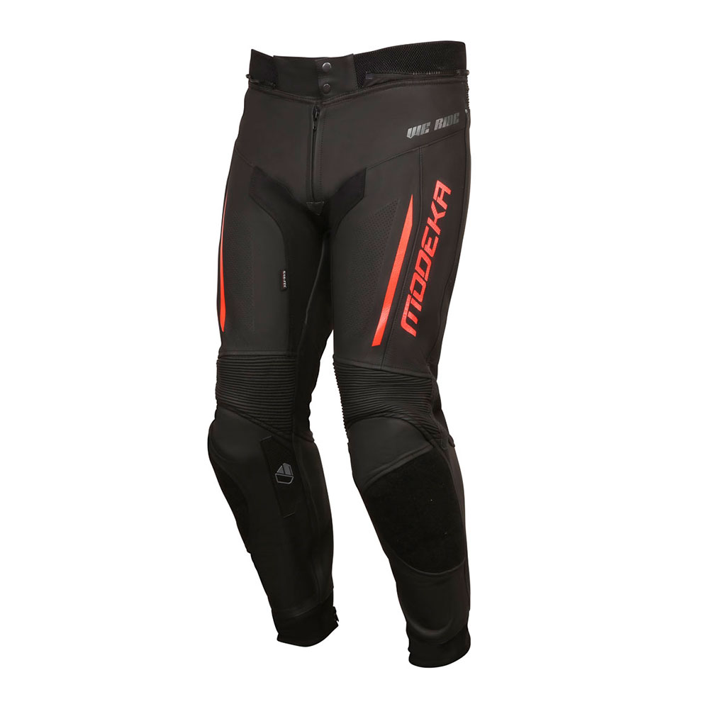 Pantalone kožne VALYANT crno crvene MODEKA
