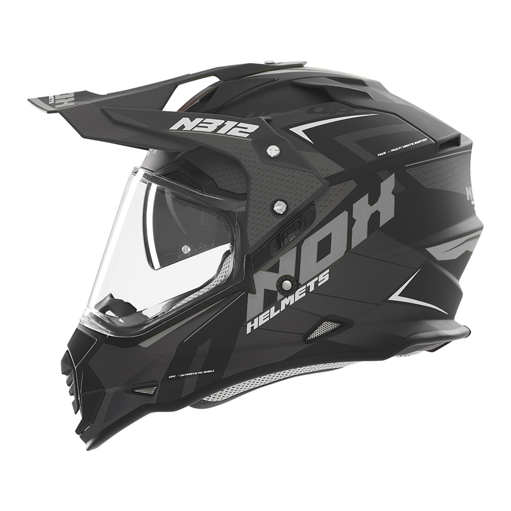 Kaciga NOX Enduro sa vizirom N312 VAPOR mat crno titanium