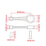 Klipnjača Minarelli fi10mm 2T 50cc CKR or - Slika 2