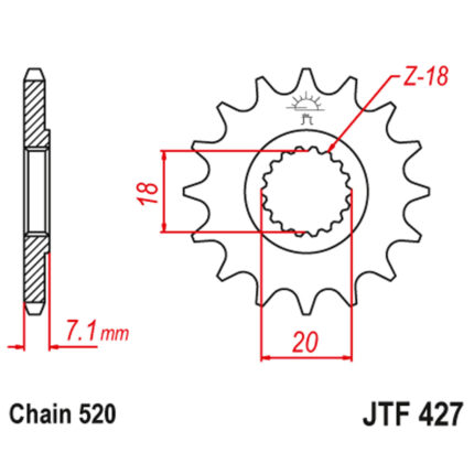 Lančanik prednji JT  JTF427-12SC (520)12 zuba