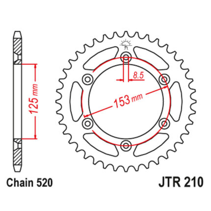 Lančanik zadnji JTR210-49SC 49 zuba