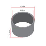 Čaura odstojnik točka Tomos A3 fi 13,5x17,2x47,7 mm prednji žbicani - Slika 2