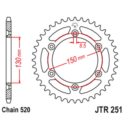 Lančanik zadnji JT JTR251-50 SC (520) 50 zuba