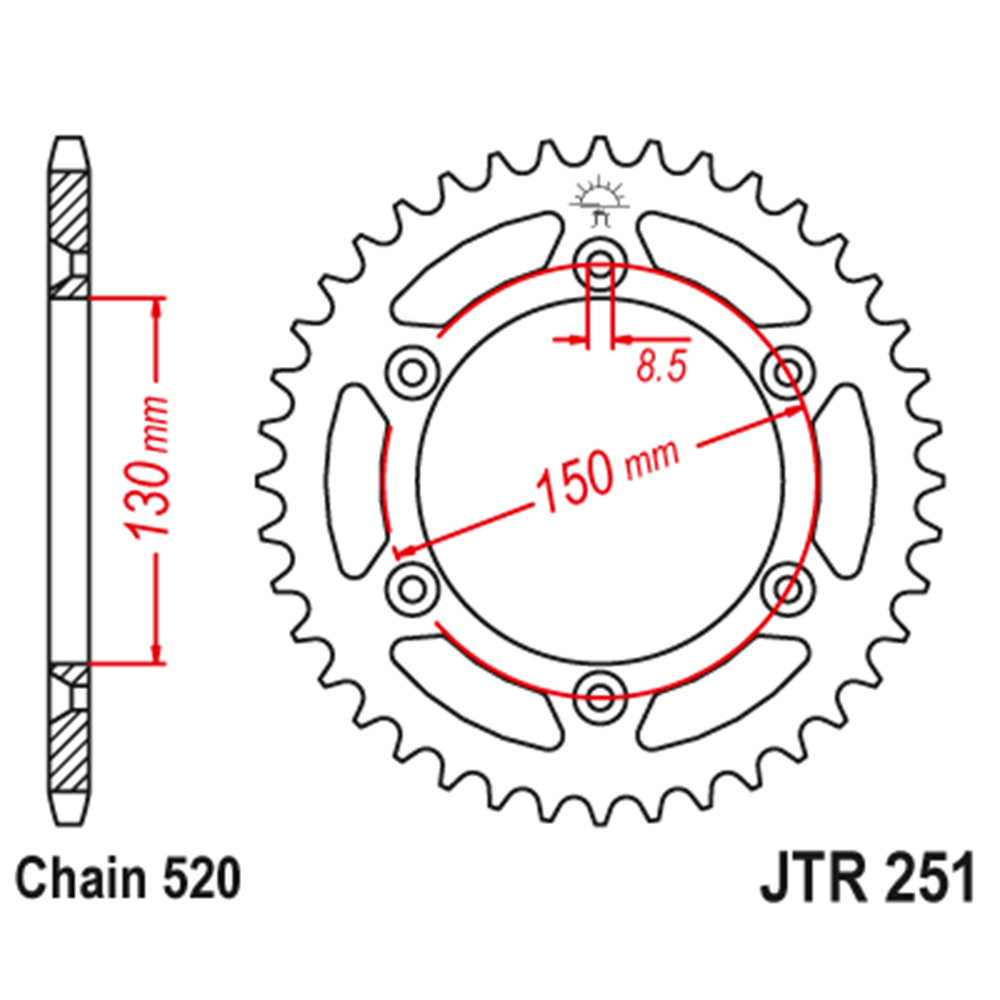 Lančanik zadnji JT JTR251-50 SC (520) 50 zuba