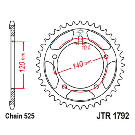 Lančanik zadnji JT JTR1792-47-50-29024 (525) 47 zuba
