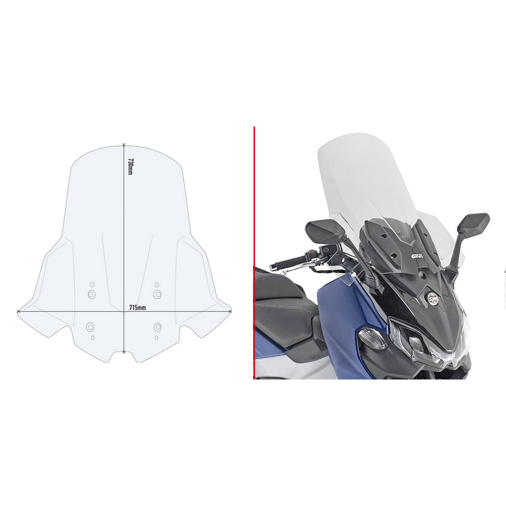 Vizir providni povišeni GIVI SYM Maxsym TL 500 / TL 508 (20-25) D7060ST