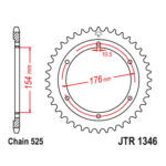 Lančanik zadnji JT JTR1346-44 (525) 44 zuba
