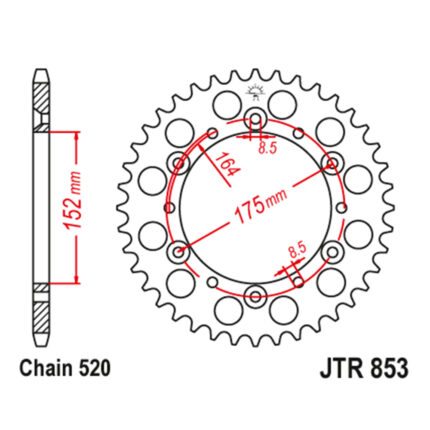 Lančanik zadnji JT JTR853-43-50-32003 (520) 43 zuba
