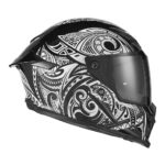 Kaciga NOX EXKLUSIV GOLIATH MAORI Full Face mat crno bela 2XL - Slika 2