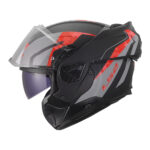 Kaciga LS2 Flip Up FF910 ADVANT II GLIDE crno sivo crvena 3XL - Slika 4