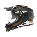 Kaciga NOX Enduro sa vizirom N312 TRACK KHAKI narandžasta L