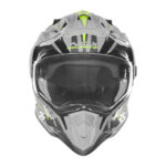 Kaciga NOX Enduro sa vizirom N312 TRACK žuto nardo siva - Slika 2