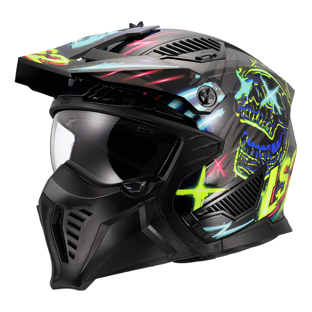 Kaciga LS2 Jet OF606 DRIFTER RAYZ crno plava M