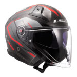 Kaciga LS2 Jet OF603 INFINITY II CARBON URUS crno crvena M - Slika 7