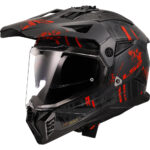 Kaciga LS2 Enduro MX702 PIONEER II CRAZY mat crno crvena 3XL
