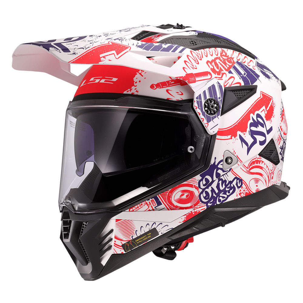 Kaciga LS2 Enduro MX702 PIONEER II FANTASY belo crveno plava XXL