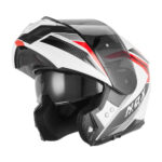 Kaciga NOX Flip Up N968 SHIFT sa naočarima belo crvena 2XL