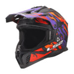 Kaciga LS2 Cross MX708 FAST II GROTESK ljubičasto narandžasta 3XL