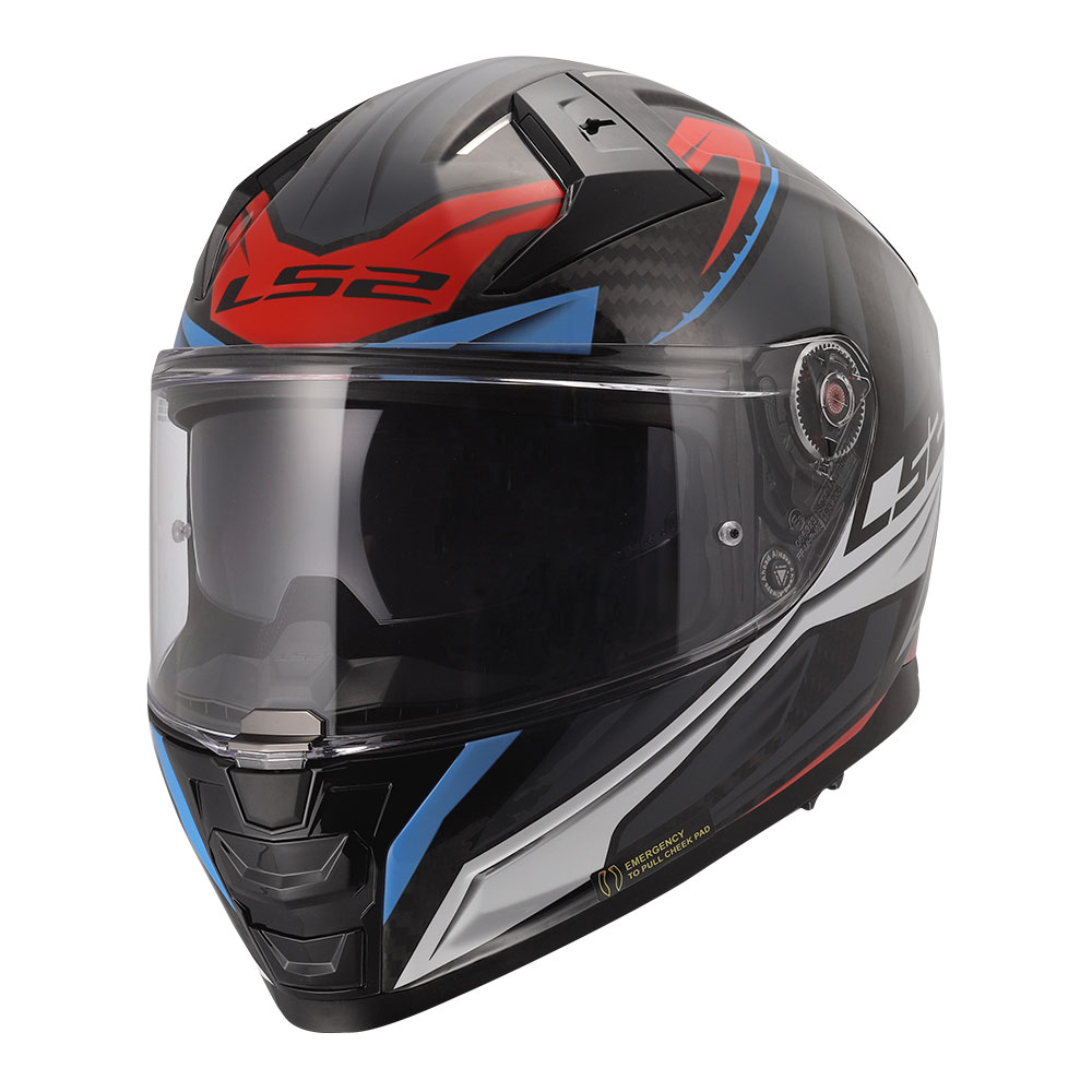 Kaciga LS2 Full Face FF811 VECTOR II CARBON SAVAGE belo plavo crvena XXL