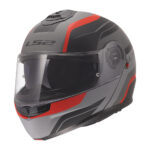 Kaciga LS2 Flip Up FF908 STROBE II MONZA crno sivo crvena XL