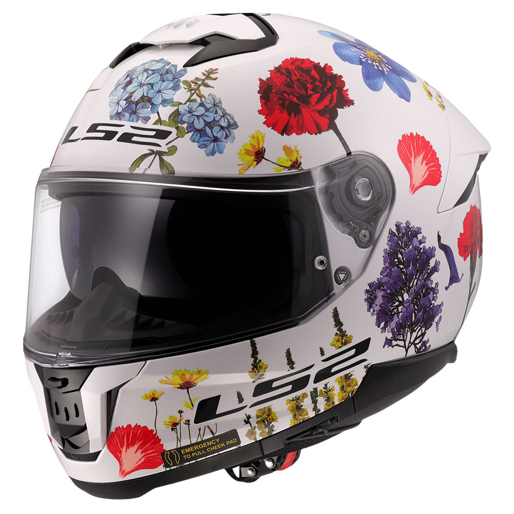 Kaciga LS2 Full Face FF808 STREAM II FLOWERS bela sa naočarima XL