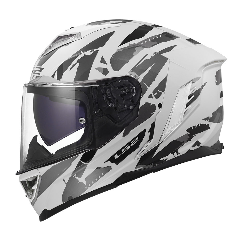 Kaciga LS2 Full Face FF818 STORM III KAOS belo siva S
