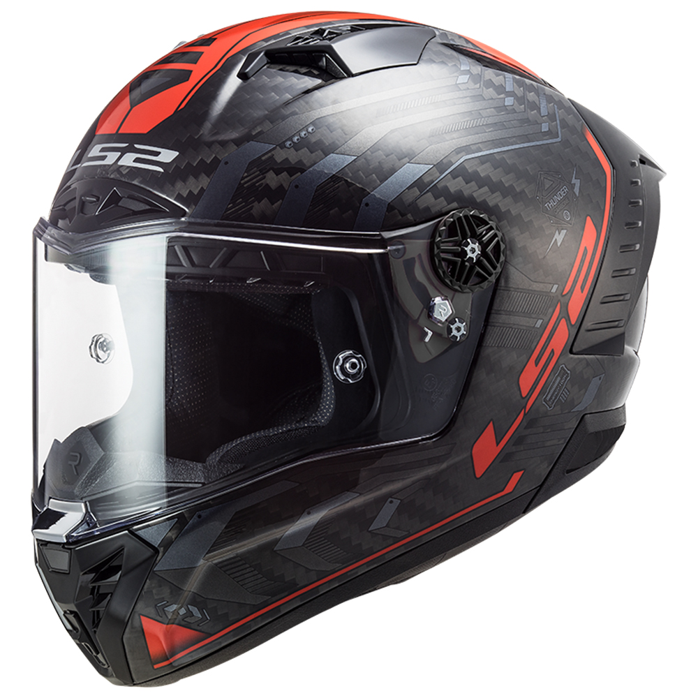 Kaciga LS2 Full Face FF805 THUNDER CARBON SPUTNIK sivo crvena XL