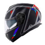 Kaciga GIVI Flip Up X26 SQUARE mat sivo crno plavo crvena M - Slika 2