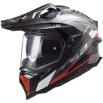 Kaciga LS2 Enduro MX701 EXPLORER FRONTIER CARBON crveno bela XL