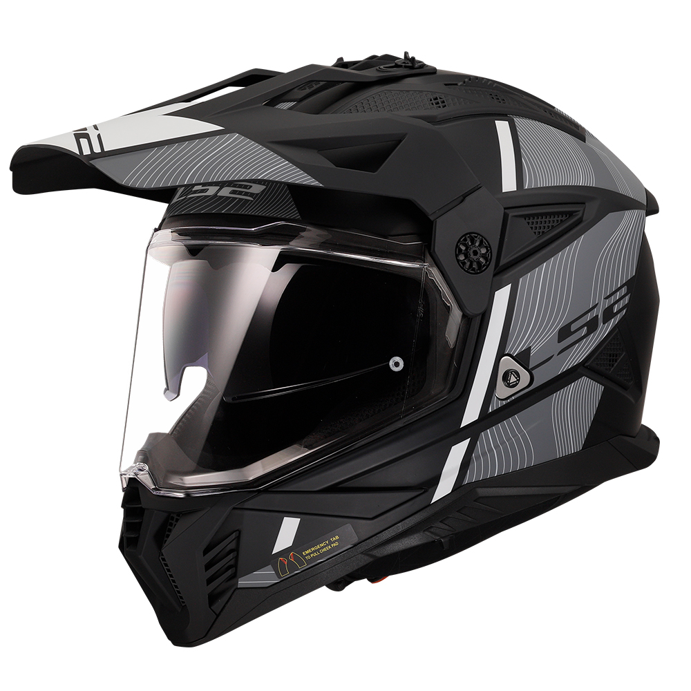 Kaciga LS2 Enduro MX702 PIONEER II HILL mat crno bela 3XL