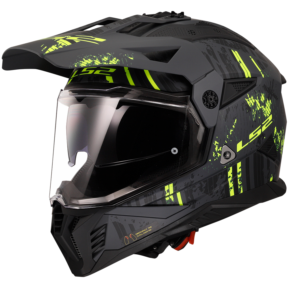 Kaciga LS2 Enduro MX702 PIONEER II CRAZY crno žuta 3XL