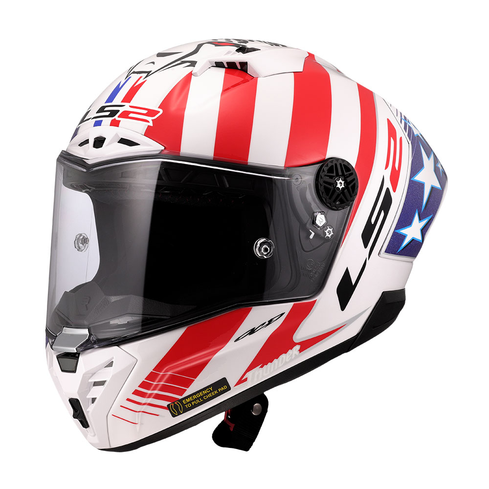 Kaciga LS2 Full Face FF805 THUNDER CARBON GP AERO REPLICA BAZ crveno belo plava